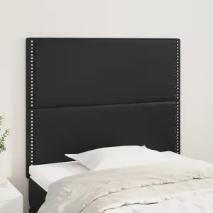 Zagłówek czarny 90x5x118/128 cm skóra ekologiczna