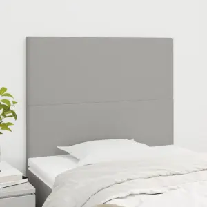 Zagłówek jasnoszary 100x5x118/128 cm tkanina