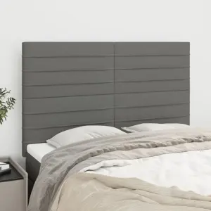 Zagłówek ciemnoszary 144x5x118/128 cm materiał