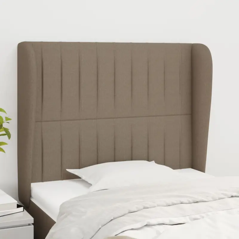Zagłówek uszak, taupe, 93x23x118/128 cm, tkanina