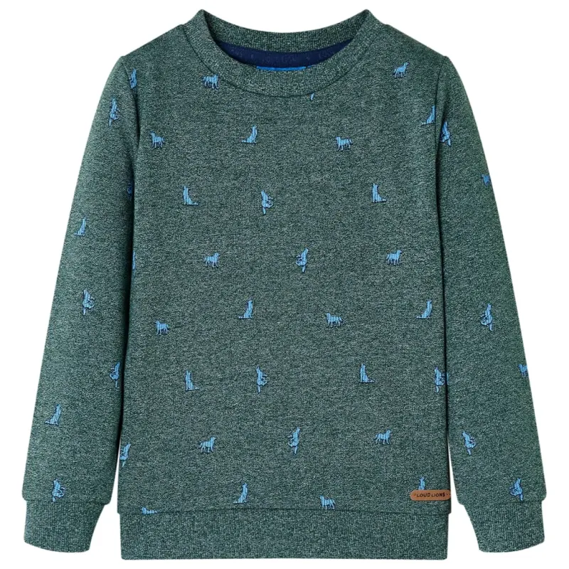Bluza dziecięca, ciemnozielony melanż, 128