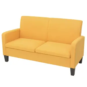 Sofa 2-osobowa, żółta, 135 x 65 x 76 cm