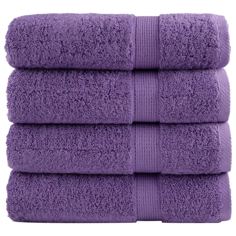 Ręczniki premium SOLUND 4 szt., fioletowe, 70x140 cm, 600 g/cm²