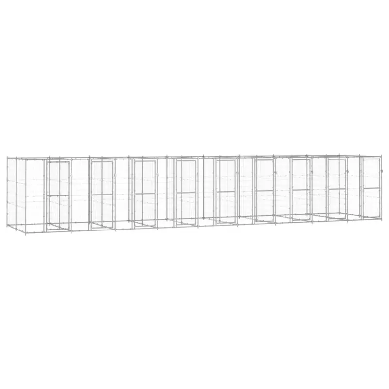 Kojec zewnętrzny dla psa, stal galwanizowana, 21,78 m²