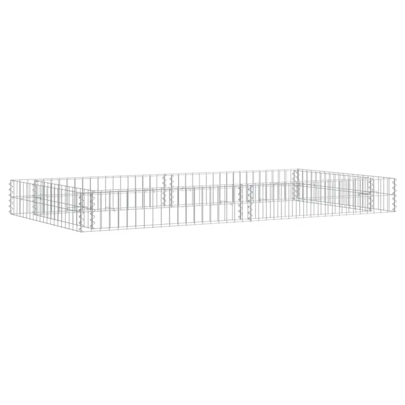 Podwyższona donica gabionowa, galwanizowana stal, 200x100x20 cm