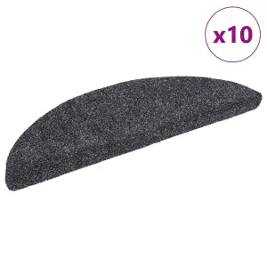 Maty na schody samoprzylepne 10 szt. 56x17x3 cm Ciemnoszary półokrągły