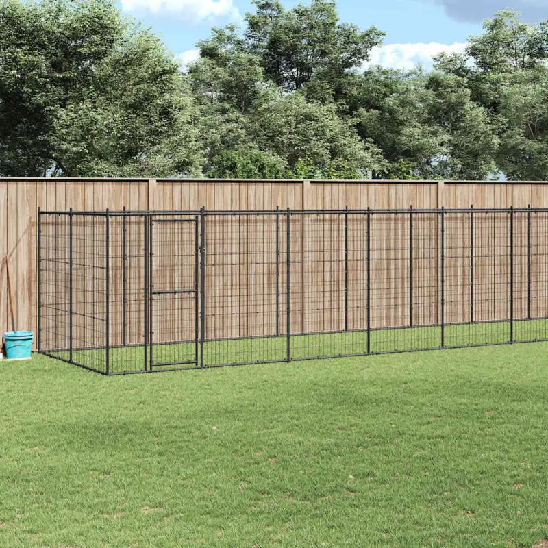 Kojec zewnętrzny dla psa, stalowy, 26,62 m²