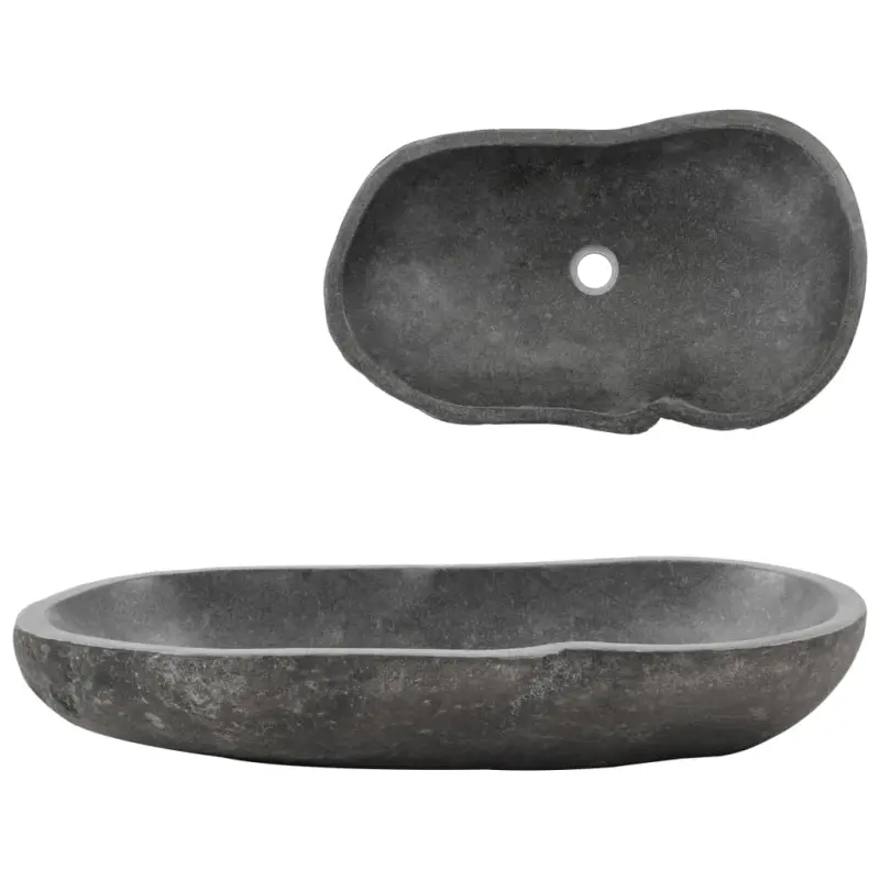 Umywalka z kamienia rzecznego, owalna, 60-70 cm
