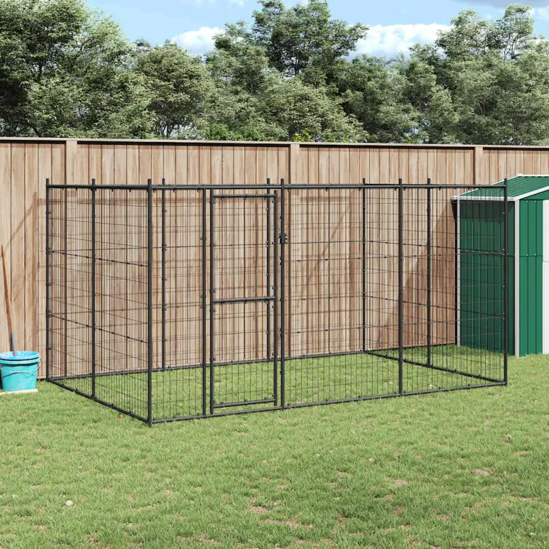 Kojec zewnętrzny dla psa, stalowy, 7,26 m²