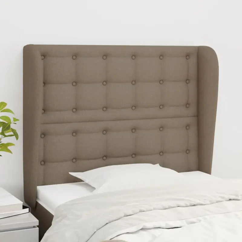 Zagłówek uszak, taupe, 93x23x118/128 cm, tkanina