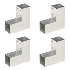 Łączniki w kształcie L, 4 szt., galwanizowany metal, 71x71 mm