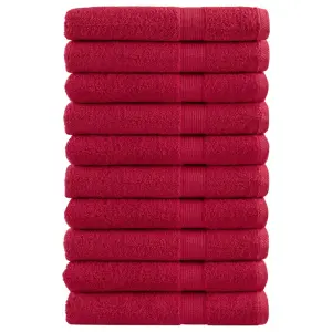 Ręczniki premium SOLUND 10 szt. czerwone, 100x200 cm, 600 g/cm²