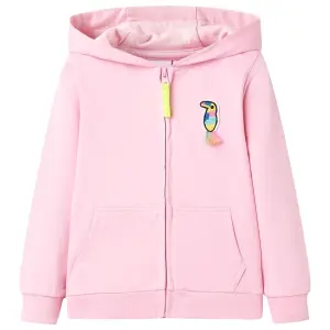 Bluza dziecięca z kapturem i zapięciem na zamek, różowa, 104