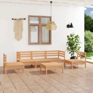 Meble ogrodowe 6-cz. zestaw wypoczynkowy lite drewno sosnowe do ogrodu