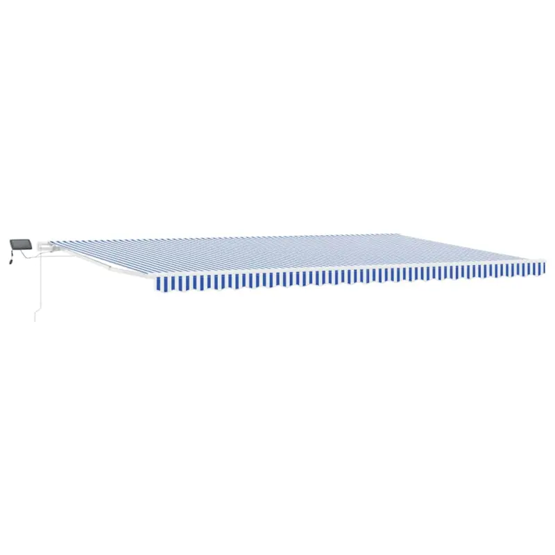 Markiza zwijana Ze LED Lights Niebieski i biały 600 × 300 cm