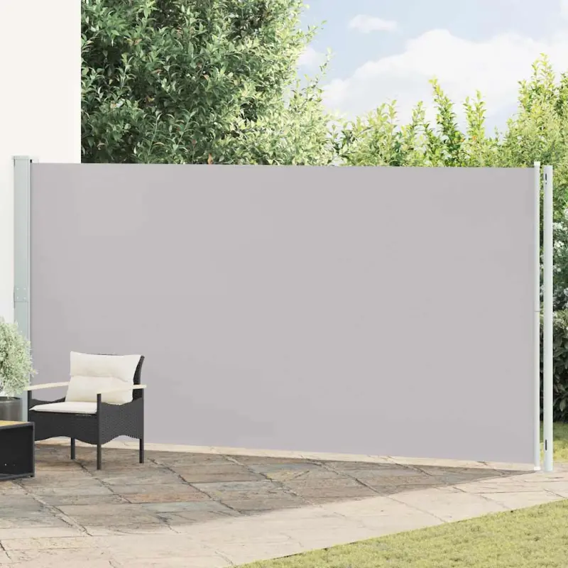 Zwijana markiza boczna na taras, 200x600 cm, szara