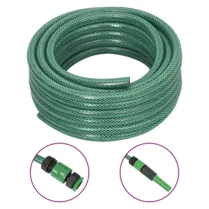 Wąż ogrodowy z zestawem złączek, zielony, 0,5, 10 m, PVC