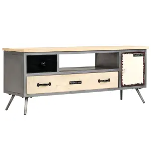 Szafka pod telewizor, lite drewno mango i stal, 120x30x45 cm