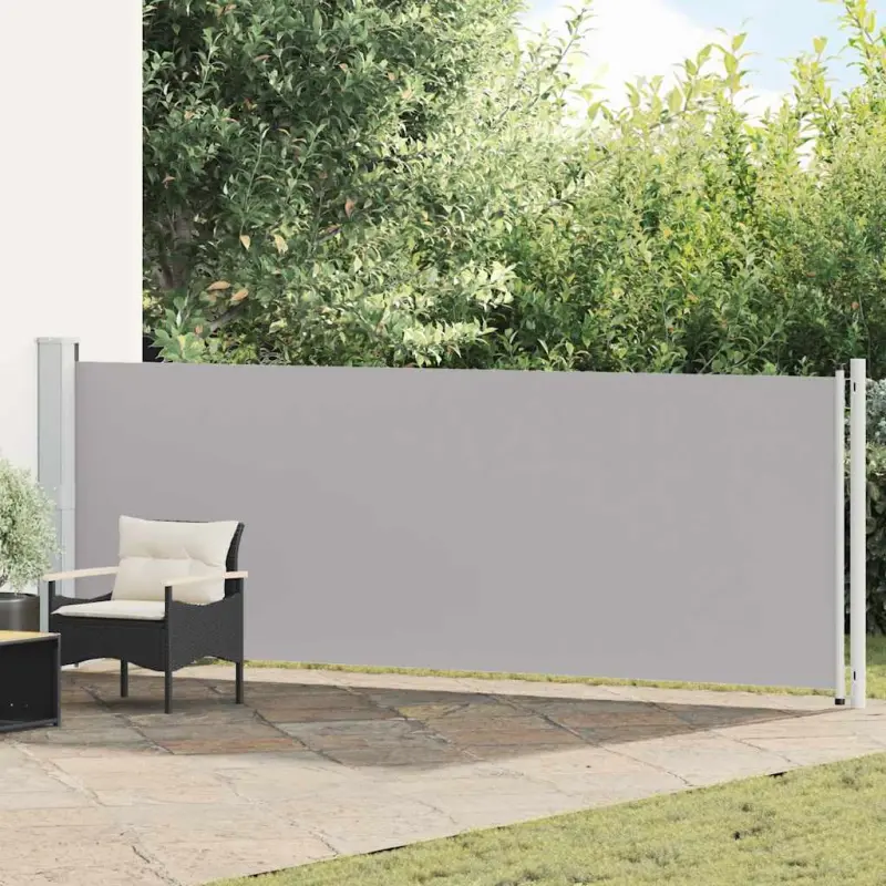 Wysuwana markiza boczna na taras, 140 x 600 cm, szara