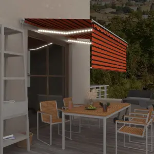 Ręcznine zwijana markiza z zasłoną i LED, 3,5x2,5 m
