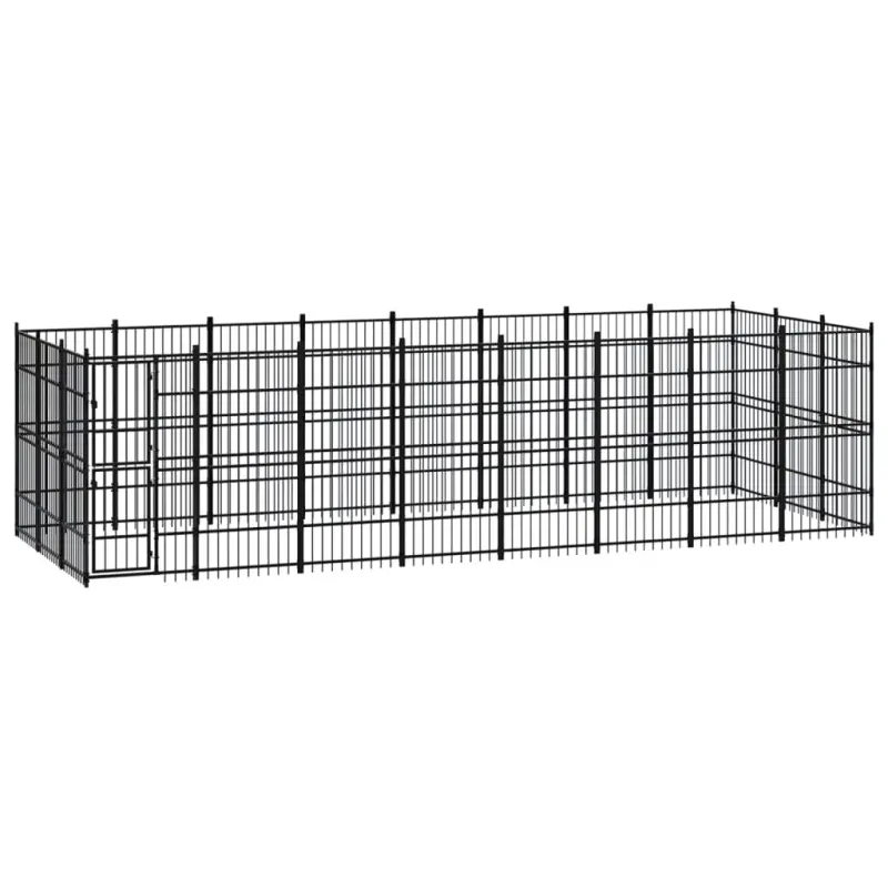 Kojec zewnętrzny dla psów, stalowy, 22,12 m²