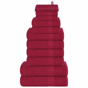 12-cz. zestaw ręczników, FROGN, bordo, 360 g/m²