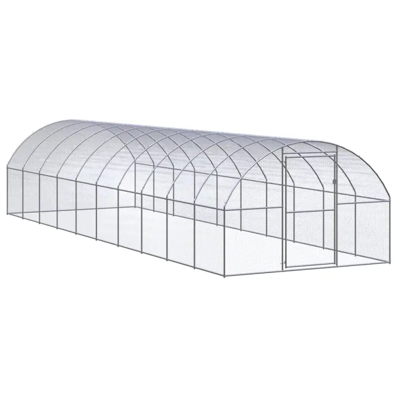 Klatka zewnętrzna dla kurcząt, 3x10x2 m, stal galwanizowana