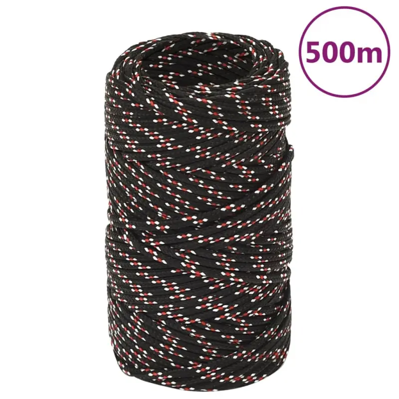 Linka żeglarska, czarna, 2 mm, 500 m, polipropylen