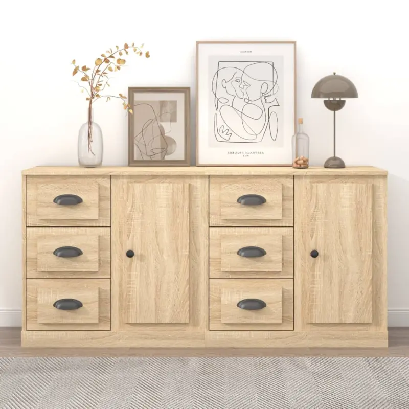 Szafki, 2 szt., dąb sonoma, materiał drewnopochodny