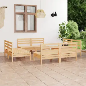 Meble ogrodowe z litego drewna sosnowego 8-cz. zestaw wypoczynkowy