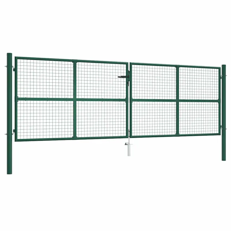 Brama ogrodowa siatkowa stalowa 400x125 cm zielona