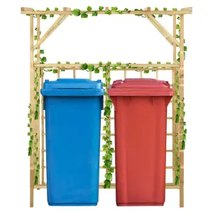 Pergola na dwa kosze na śmieci, impregnowane drewno sosnowe