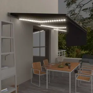 Automatycznie zwijana markiza, LED i czujnik wiatru, 6x3 m