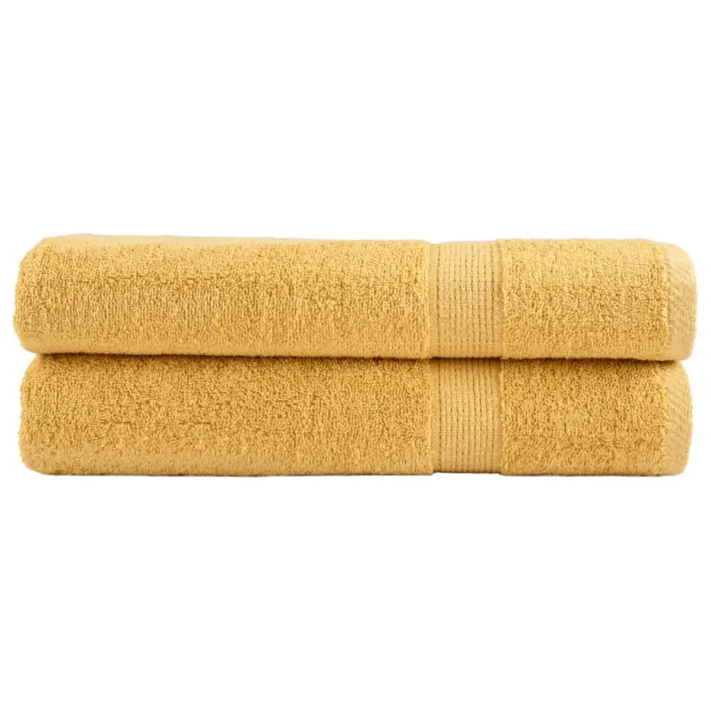Ręczniki premium, SOLUND, 2 szt., złote, 100x200 cm, 600 g/m²