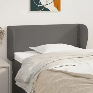 Zagłówek uszak, szary, 83x23x78/88 cm, sztuczna skóra