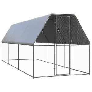 Klatka zewnętrzna dla kurcząt, 2x6x2 m, stal galwanizowana