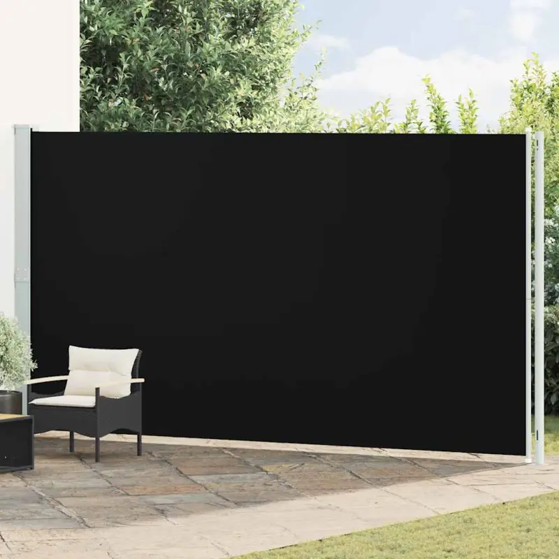 Zwijana markiza boczna na taras, 220x600 cm, czarna