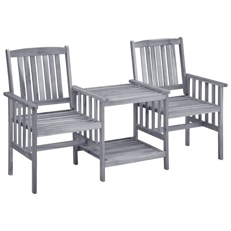 Meble ogrodowe z litego drewna akacjowego 2 krzesła i stolik 159x61x92 cm
