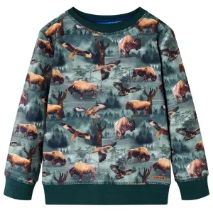 Bluza dziecięca, ciemnozielona, 140
