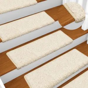 Maty na schody 10 szt. 65x21x4 cm Białe prostokątne krawędzie