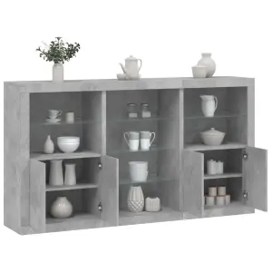 Szafka z oświetleniem LED, szarość betonu, 181,5x37x100 cm