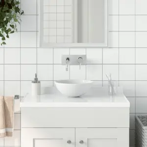 Umywalka łazienkowa, ceramiczna, matowa biel, okrągła