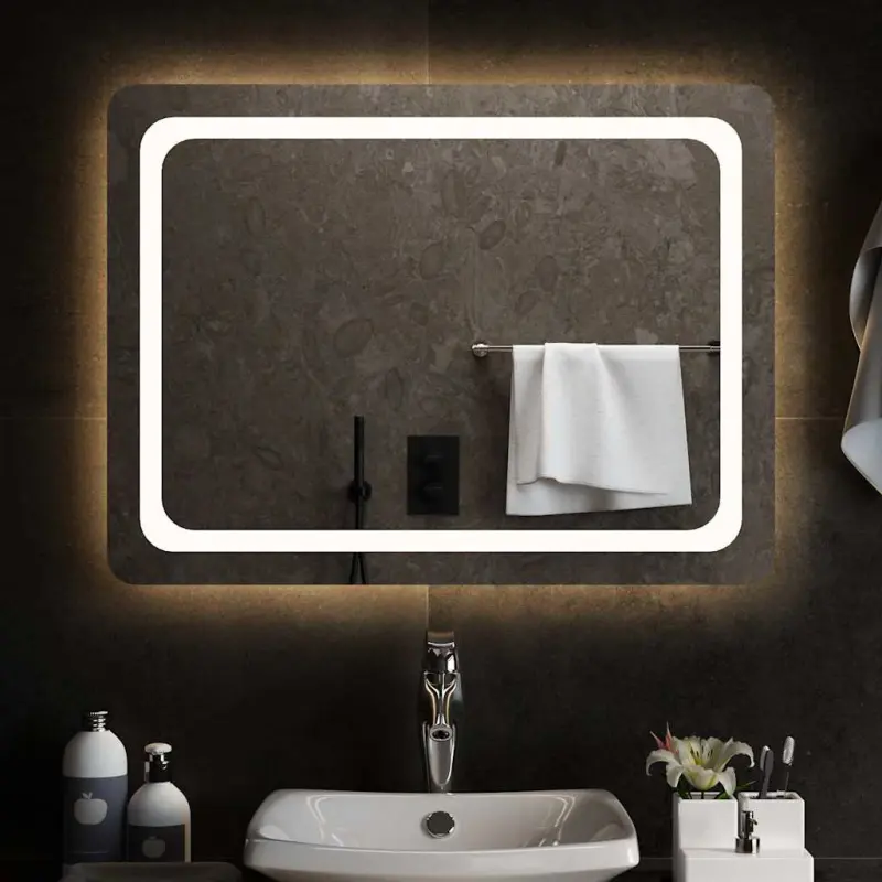 Lustro łazienkowe z LED, 80x60 cm