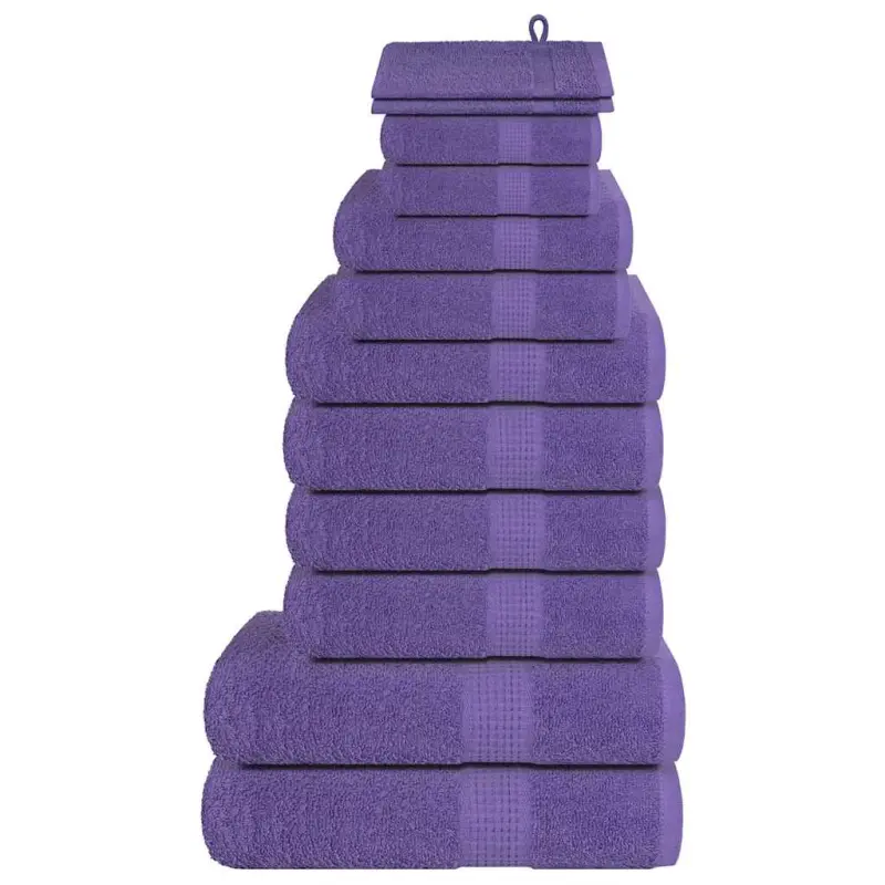 12-cz. zestaw ręczników, FROGN, fioletowy, 360 g/m²