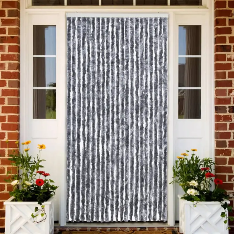 Zasłona przeciwko owadom, srebrna, 90x220 cm, szenil