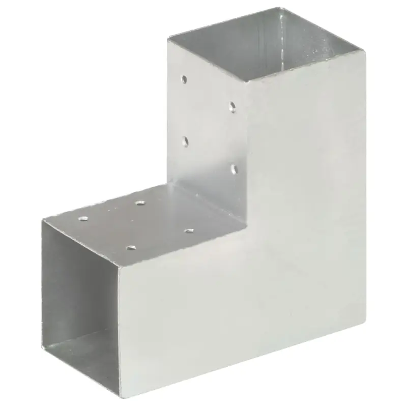 Łącznik do słupków w kształcie L, galwanizowany metal, 91x91 mm
