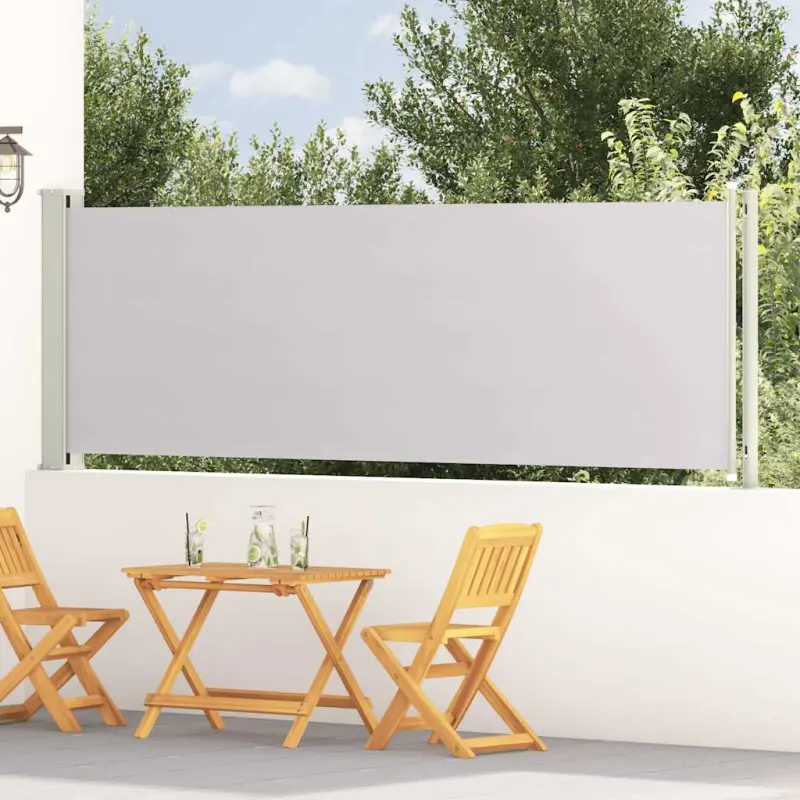 Wysuwana markiza boczna na taras, 117 x 600 cm, szara