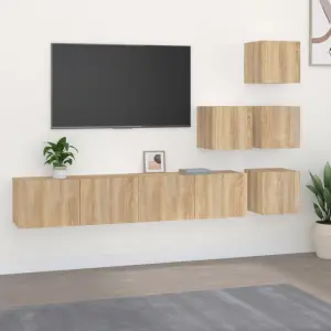 Wisząca szafka telewizyjna, dąb sonoma, materiał drewnopochodny