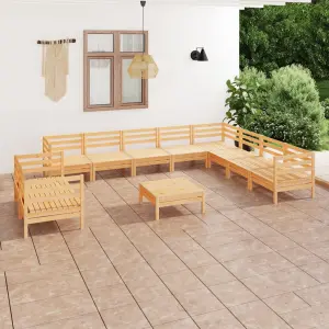 Meble ogrodowe z litego drewna sosnowego 11-cz. zestaw wypoczynkowy