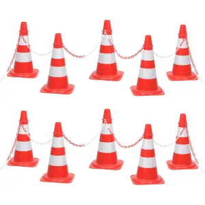 Pachołki z łańcuchem 10 m, czerwono-białe